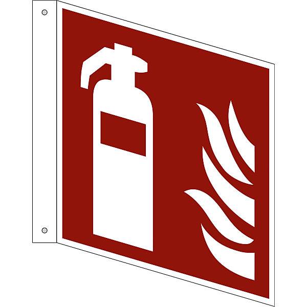 Brandschutzzeichen Feuerlöscher VE 10 Stk Aluminium Fahnenschild 200 x 200 mm. H. Marahrens Sicherheits- |