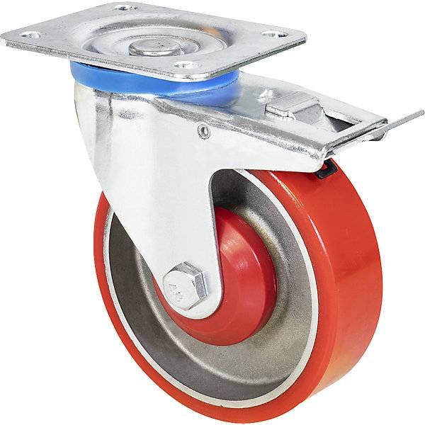 Transportgeräte-Schwerlast-Lenkrollen Rad-Ø 125 mm VE 2 Stk Lenkrolle mit Feststeller. Wagner System GmbH