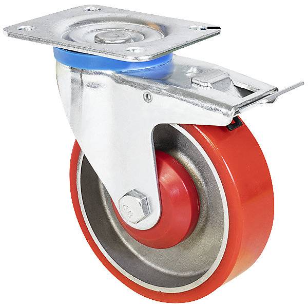 Transportgeräte-Schwerlast-Lenkrollen Rad-Ø 125 mm VE 2 Stk Lenkrolle mit Feststeller. Wagner System GmbH-1