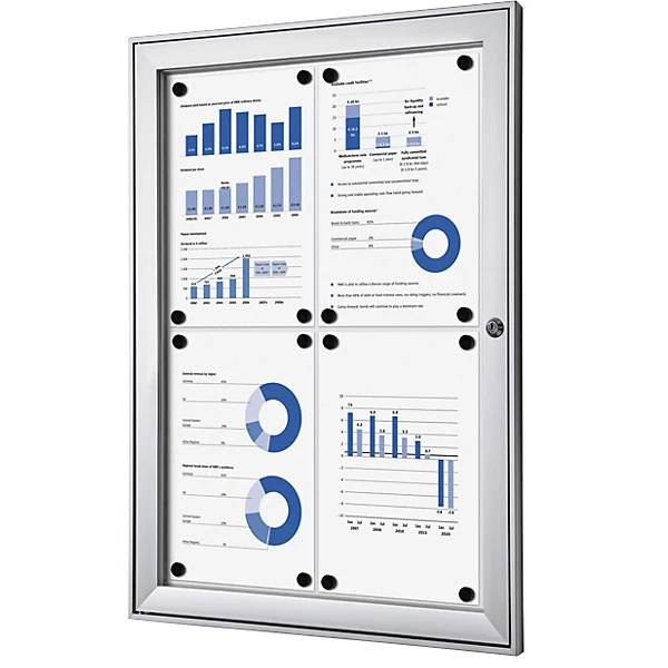 Schaukasten mit Flügeltür Außen-BxHxT 522 x 697 x 33 mm Metallrückwand. TAKKT Industrial & Packaging GmbH-0