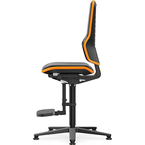 NEON Arbeitsdrehstuhl ESD Gleiter Aufstiegshilfe Synchronmechanik Kunstleder Flexband orange.-3