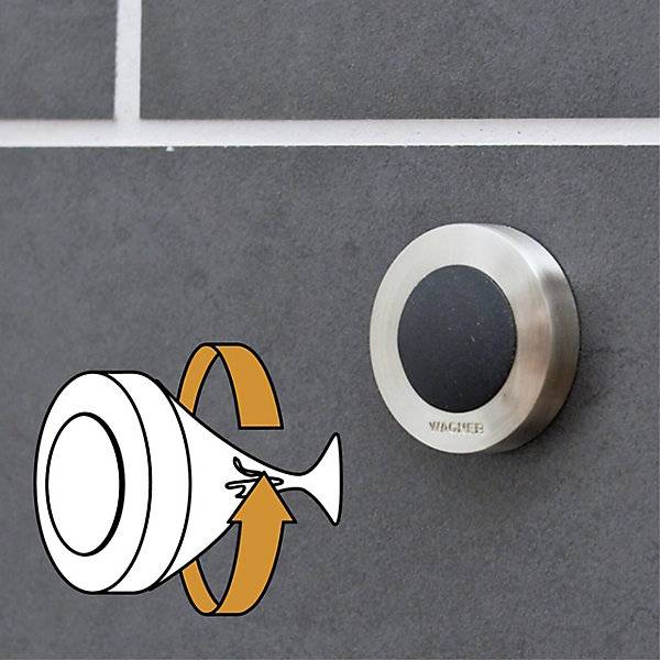 Design-Wandtürstopper Ø 38 mm VE 5 Stk Höhe 10 mm. Wagner System GmbH 53100449-4