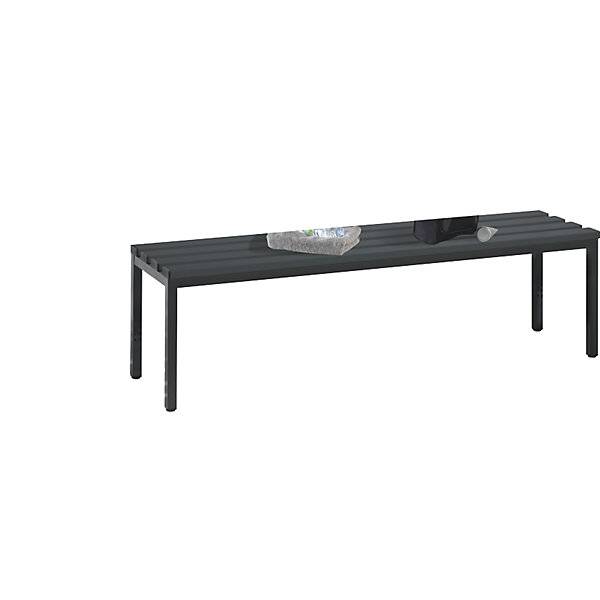 Umkleidebank BASIC Kunststoffleisten Länge 1500 mm schwarzgrau. C+P Moebelsysteme | GmbH & CO. KG 58717749-0