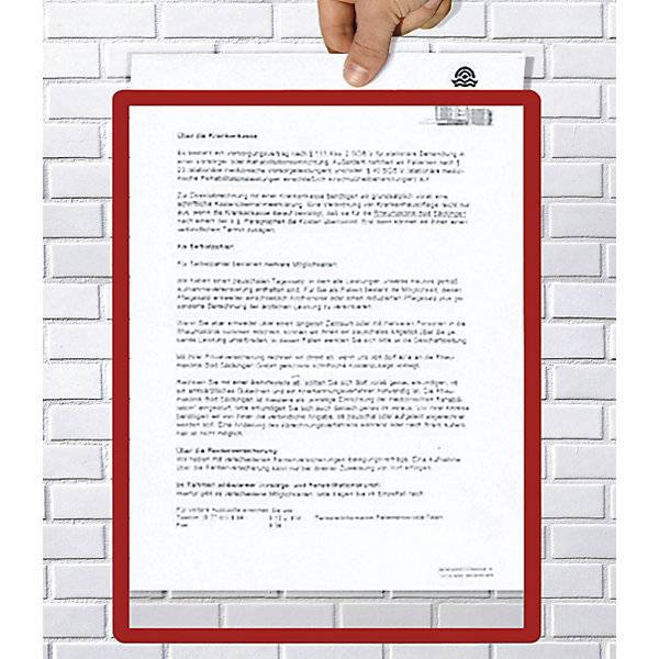 Rahmen mit Klarsichtfolie Papierformat A2 VE 10 Stk selbstklebend rot. TAKKT Industrial & Packaging GmbH-4