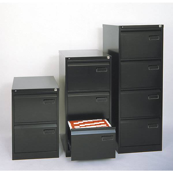 Hängeregistraturschrank LIGHT 1-bahnig 4 Schübe DIN A4 tiefschwarz. Bisley GmbH 11334849-2