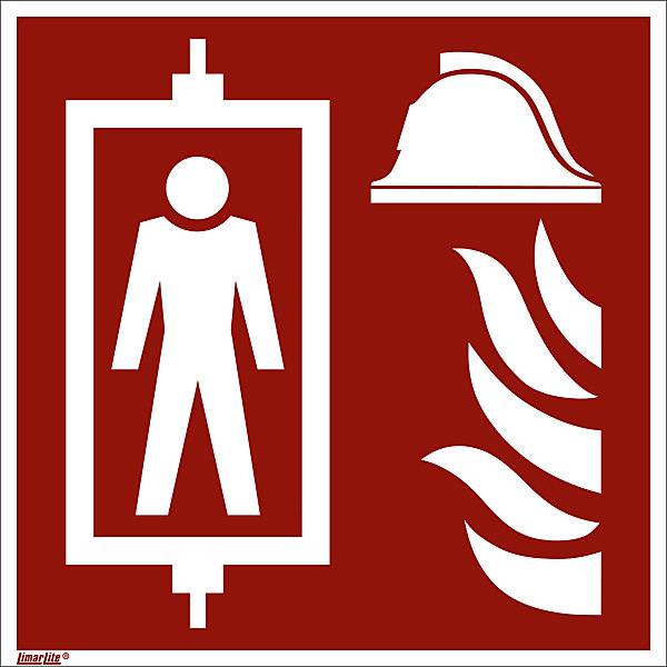 Brandschutzzeichen Feuerwehraufzug VE 10 Stk Aluminium 200 x 200 mm. 492494 49 Beschilderung-0