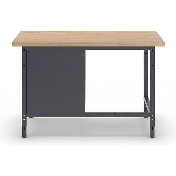 Höhenverstellbare Werkbank Gestellbauweise 1 Schublade 1 Flügeltür Breite 1500 mm anthrazit / blau. TAKKT-4
