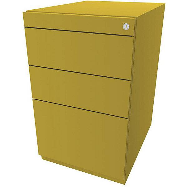 Standcontainer Note™ mit 2 Universalschubladen 1 Hängeregistratur ohne Top Tiefe 565 mm gelb. BISLEY 115421