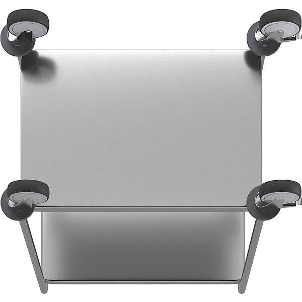 Kongamek Edelstahl- Tischwagen vollständig geschweißt mit Schiebegriffen, 2 Ladeflächen 625x415mm-2