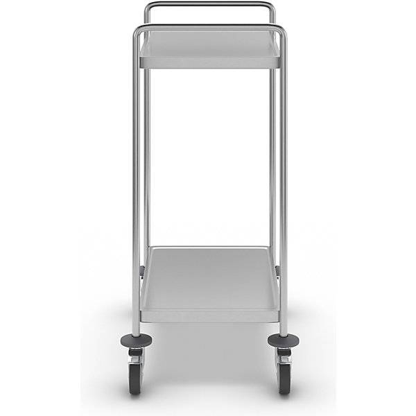 Kongamek Edelstahl- Tischwagen vollständig geschweißt mit Schiebegriffen, 2 Ladeflächen 625x415mm-4
