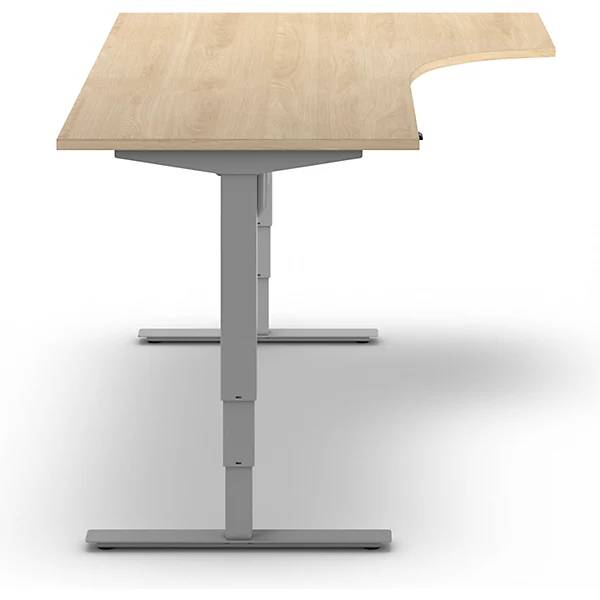 Schreibtisch Atlanta elektrisch höhenverstellbar Ecke BxT 1800 x 1200 mm Eiche/silber rechts. TAKKT-3
