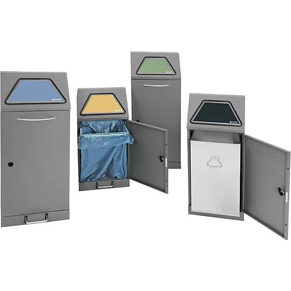 Wertstoffsammler mit Pedal mit Abfallsackhalterung Volumen 75 l graualu/Struktur. Stumpf Metall GmbH 52127949-7