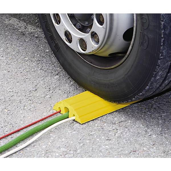 Schlauch- und Kabelbrücke Höhe 65 mm Kabel bis 40 mm Ø gelb LxB 1500 x 210 mm. Dancop International GmbH-1