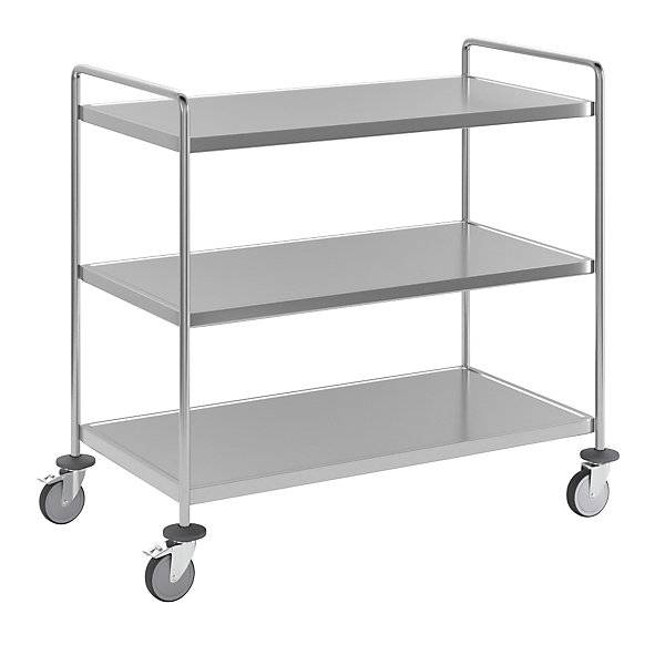 Edelstahl-Etagenwagen verschweißt LxBxH 1075 x 575 x 1010 mm 3 Etagen. KONGAMEK AB 52676349-0