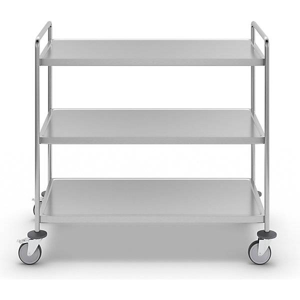 Edelstahl-Etagenwagen verschweißt LxBxH 1075 x 575 x 1010 mm 3 Etagen. KONGAMEK AB 52676349-1
