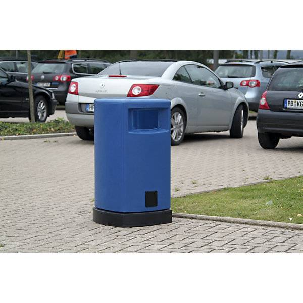 Abfallsammler aus Kunststoff für außen Volumen 120 l BxHxT 580 x 1050 x 580 mm blau. Denios SE 61099449-4