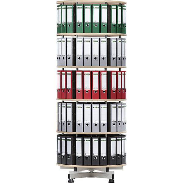 Ordner-Drehsäule Ø 800 mm 3 Etagen Dekor Buche. TAKKT Industrial & Packaging GmbH 11380649-1