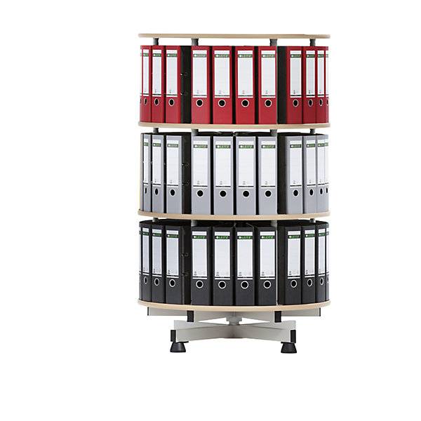 Ordner-Drehsäule Ø 800 mm 3 Etagen Dekor Buche. TAKKT Industrial & Packaging GmbH 11380649-2