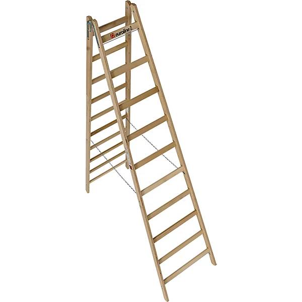 Euroline Holz Sprossenstehleiter 2x10 Sprossen-2