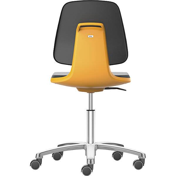 Arbeitsdrehstuhl LABSIT Fünffuß mit Rollen Sitz mit Stoffbezug orange. Bimos-Sitztechnik | Interest. Buerom.-3