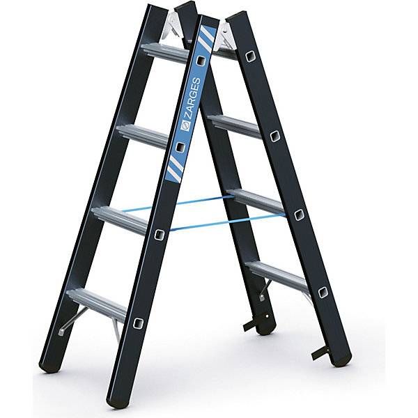 Schwerlast-Stehleiter beidseitig begehbar 2 x 4 Sprossen. Zarges GmbH 11143449