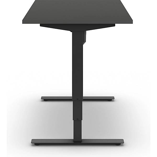 Schreibtisch Atlanta elektrisch höhenverstellbar gerade BxT 1200 x 800 mm dunkelgrau/schwarz. TAKKT Industrial-3