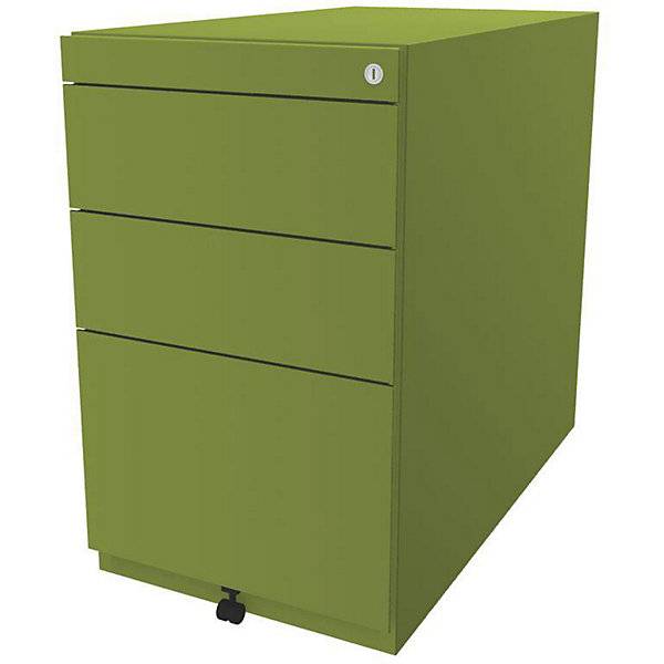 Standcontainer Note™ mit 2 Universalschubladen 1 Hängeregistratur ohne Top Tiefe 775 mm grün. BISLEY 115458