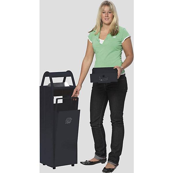 Außenbehälter mit Ascher verschließbar Volumen 60 l schwarzgrau. VAR GmbH 92799049-2