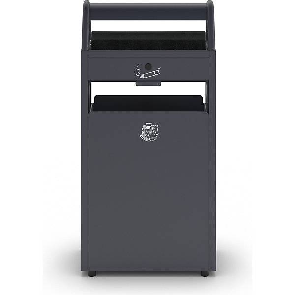 Außenbehälter mit Ascher verschließbar Volumen 60 l schwarzgrau. VAR GmbH 92799049-3