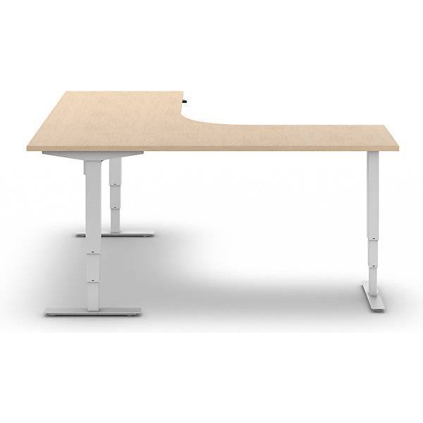 Schreibtisch Atlanta elektrisch höhenverstellbar L-Form BxT 1800 x 2000 mm Birke/weiß links. TAKKT Industrial-4