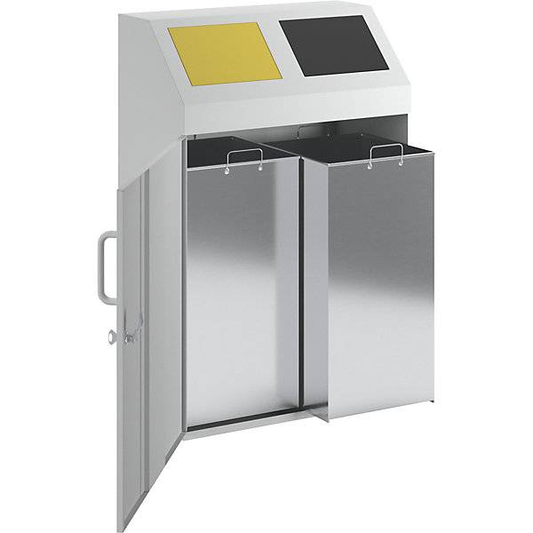 Wertstoffsammelschrank Volumen 2 x 50 l lichtgrau RAL 7035. TAKKT Industrial & Packaging GmbH 49958649