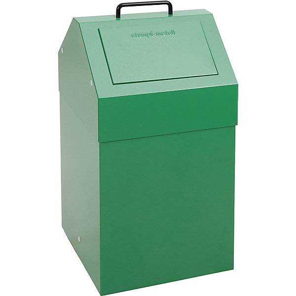 Wertstoffbehälter mit Einwurfklappe Volumen 45 l grün BxH 330 x 640 mm stationär. Stumpf Metall GmbH 75491249-0