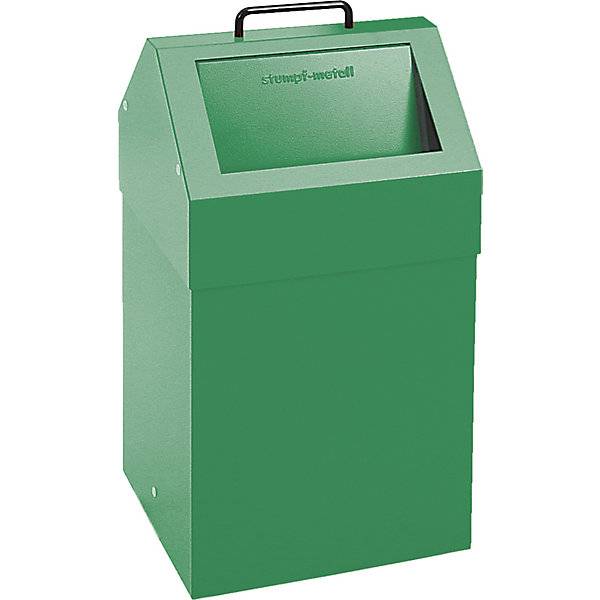 Wertstoffbehälter mit Einwurfklappe Volumen 45 l grün BxH 330 x 640 mm stationär. Stumpf Metall GmbH 75491249-1