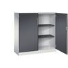 Flügeltürenschrank ASISTO Höhe 1292 mm Breite 1200 mm 2 Fachböden lichtgrau/schwarzgrau. C+P 53882349