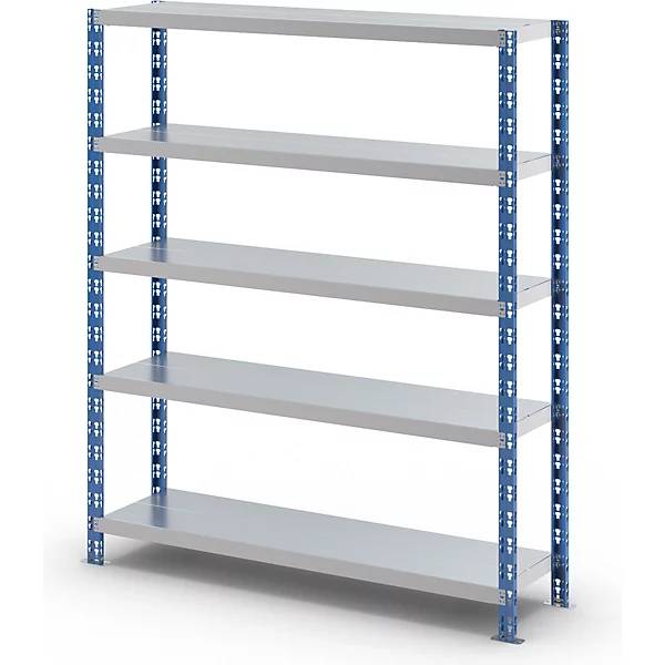 Großfach-Steckregal blau/grau HxBxT 1820 x 1550 x 400 mm Stahlblechböden Grundregal. TAKKT Industrial &-3