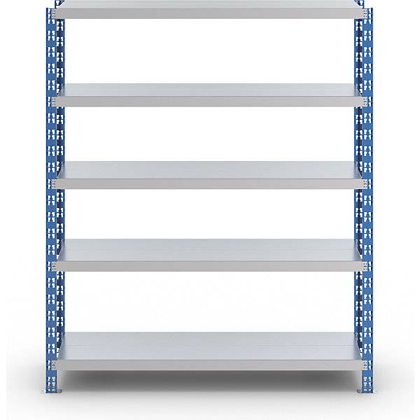 Großfach-Steckregal blau/grau HxBxT 1820 x 1550 x 400 mm Stahlblechböden Grundregal. TAKKT Industrial &-4