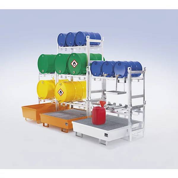 Fassregal-Stapelgestell für 3 x 60-l-Fass verzinkt. TAKKT Industrial & Packaging GmbH 52342949-2