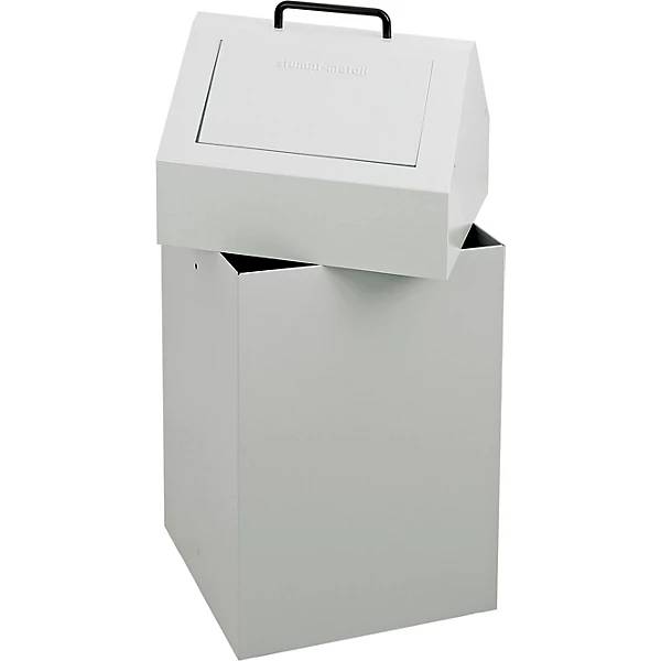 Wertstoffbehälter mit Einwurfklappe Volumen 45 l grau BxH 330 x 640 mm stationär. Stumpf Metall GmbH 75491149-1