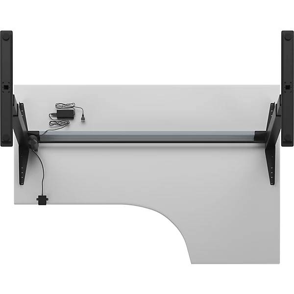 Schreibtisch Atlanta elektrisch höhenverstellbar Ecke BxT 1800 x 1200 mm lichtgrau/schwarz links. TAKKT-4