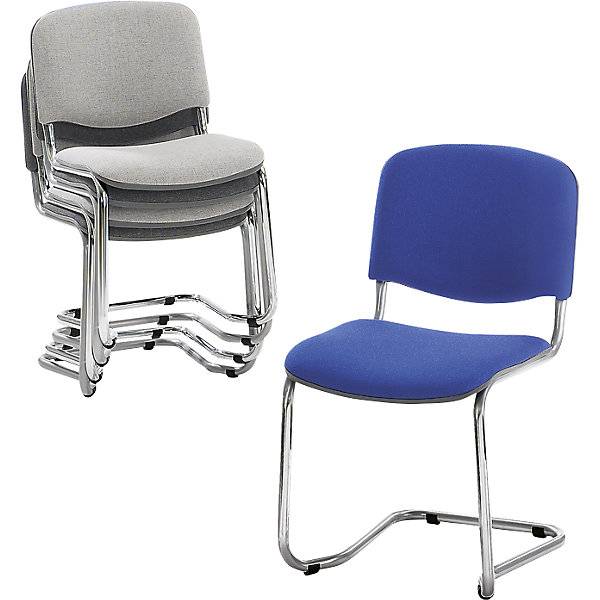 Freischwinger stapelbar Rückenlehne gepolstert Gestell alufarben schwarz VE 4 Stk. NOWY STYL GmbH 86391349-1