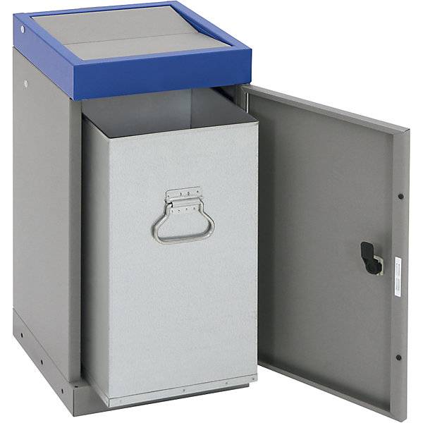 Wertstoffsammler mit Flügeltür einzeln Volumen 30 l Volumen 30 l Deckelfarbe Blau. Stumpf Metall GmbH