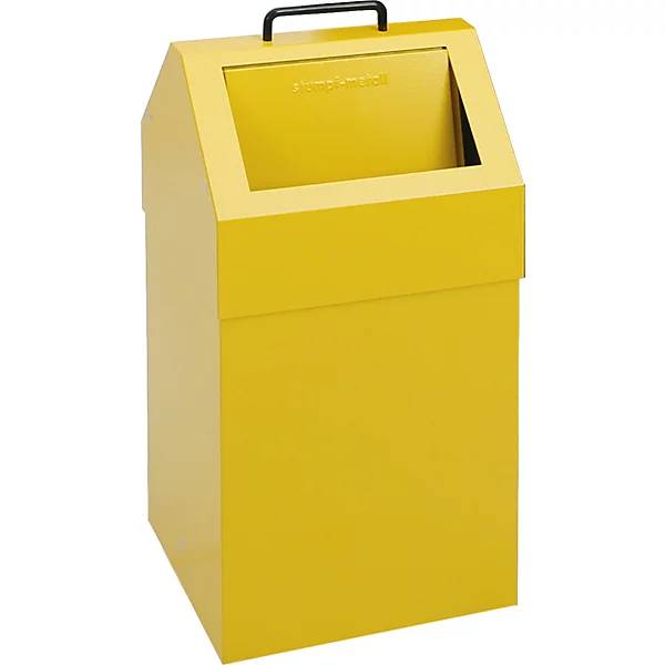 Wertstoffbehälter mit Einwurfklappe Volumen 45 l gelb BxH 330 x 640 mm stationär. Stumpf Metall GmbH 75491449-1