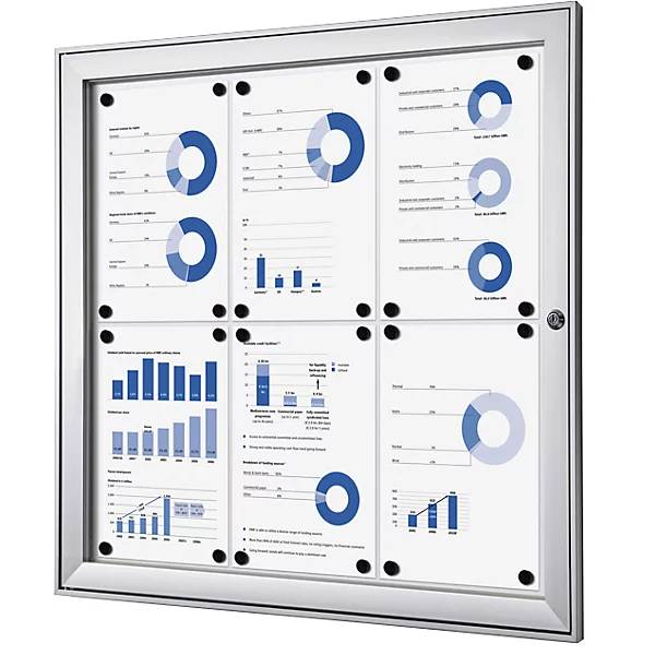 Schaukasten mit Flügeltür Außen-BxHxT 742 x 697 x 33 mm Metallrückwand. TAKKT Industrial & Packaging GmbH-0