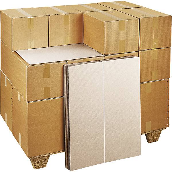 Paletten-Zwischenlagen Wellpappe 1-wellig LxB 780 x 380 mm Palette mit VE 1650 Stk. TAKKT Industrial &-2
