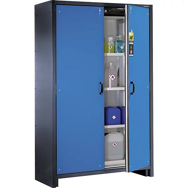 Feuerbeständiger Gefahrstoffschrank Typ 30 2-türig 3 Fachböden Türen lichtblau. TAKKT Industrial & Packaging-2