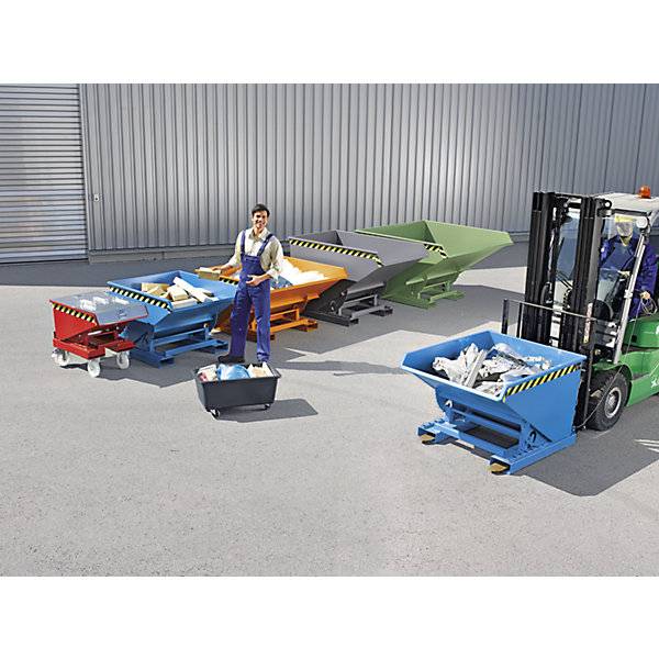 Kippbehälter inkl. Abrollmechanismus Volumen 015 m³ LxBxH 960 x 640 x 550 mm blau. TAKKT Industrial &-3