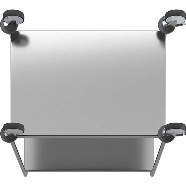 Kongamek Edelstahl- Tischwagen vollständig geschweißt mit Schiebegriffen, 2 Ladeflächen 800x550mm-4