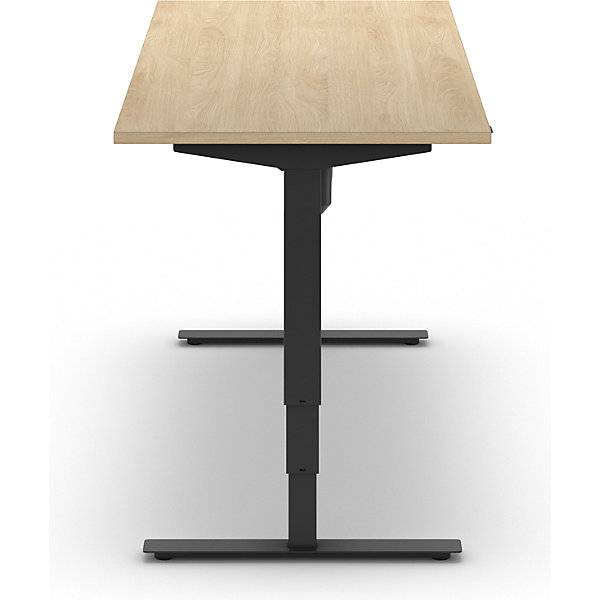 Schreibtisch Atlanta elektrisch höhenverstellbar gerade BxT 1800 x 800 mm Eiche/schwarz. TAKKT Industrial &-3