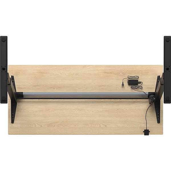 Schreibtisch Atlanta elektrisch höhenverstellbar gerade BxT 1800 x 800 mm Eiche/schwarz. TAKKT Industrial &-4