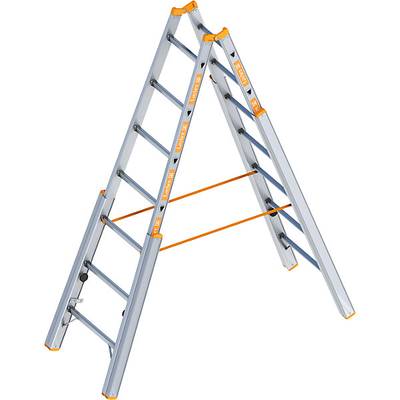 Treppen-Stehleiter, mit Niveauausgleich, beidseitig begehbar, 7 Sprossen., Layher, 544949 49